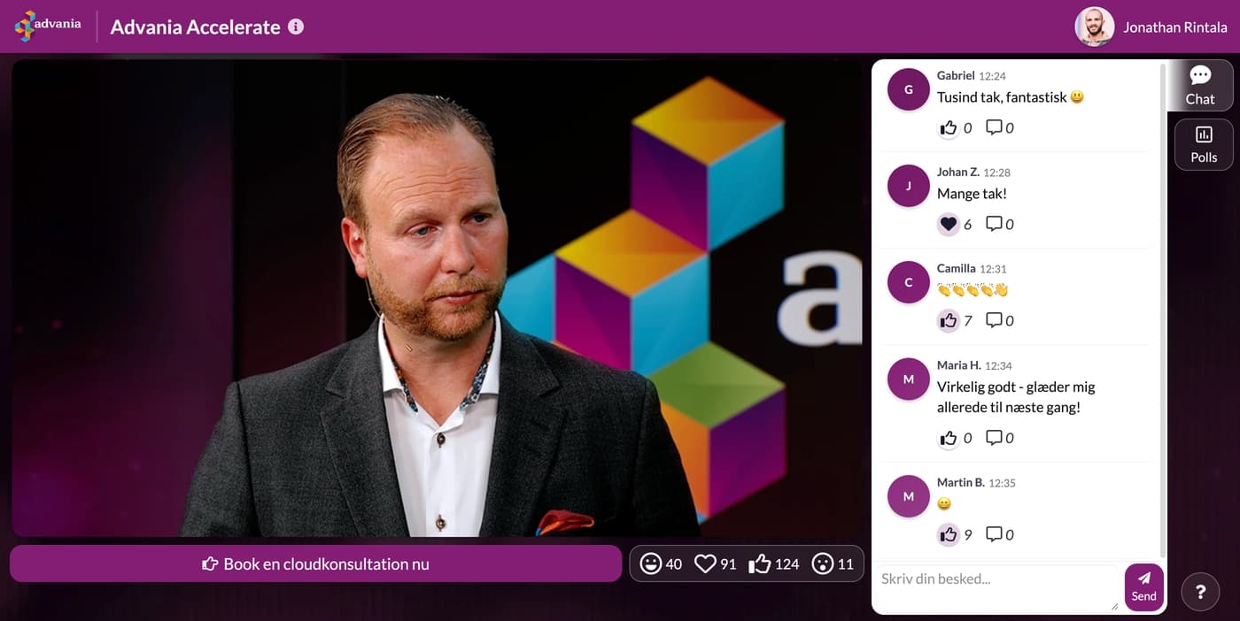 Et brandet livewebinar på Univids webinarplatform