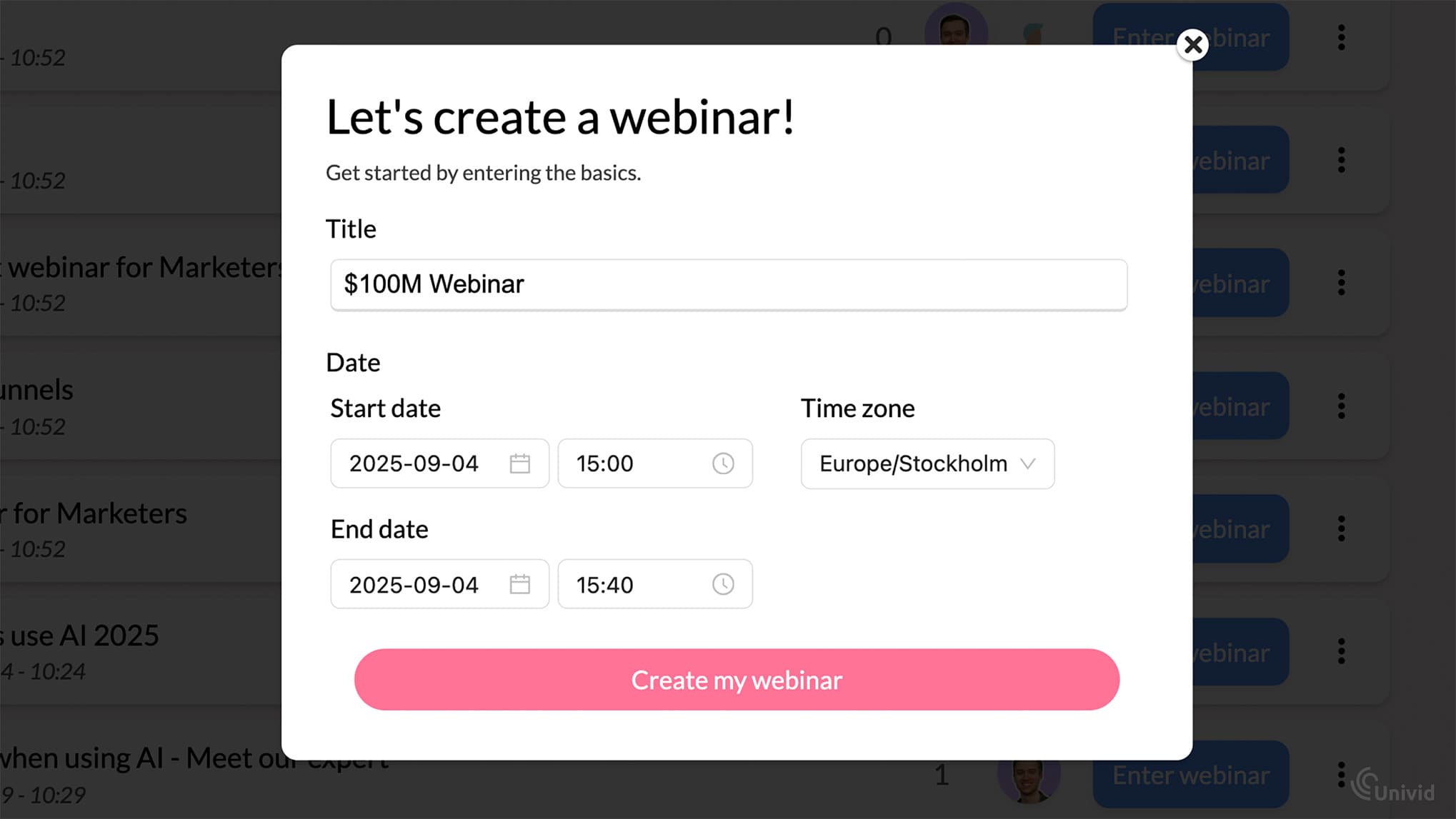Module Webinar Webinar Series: What it is, and how to host one | Univid
