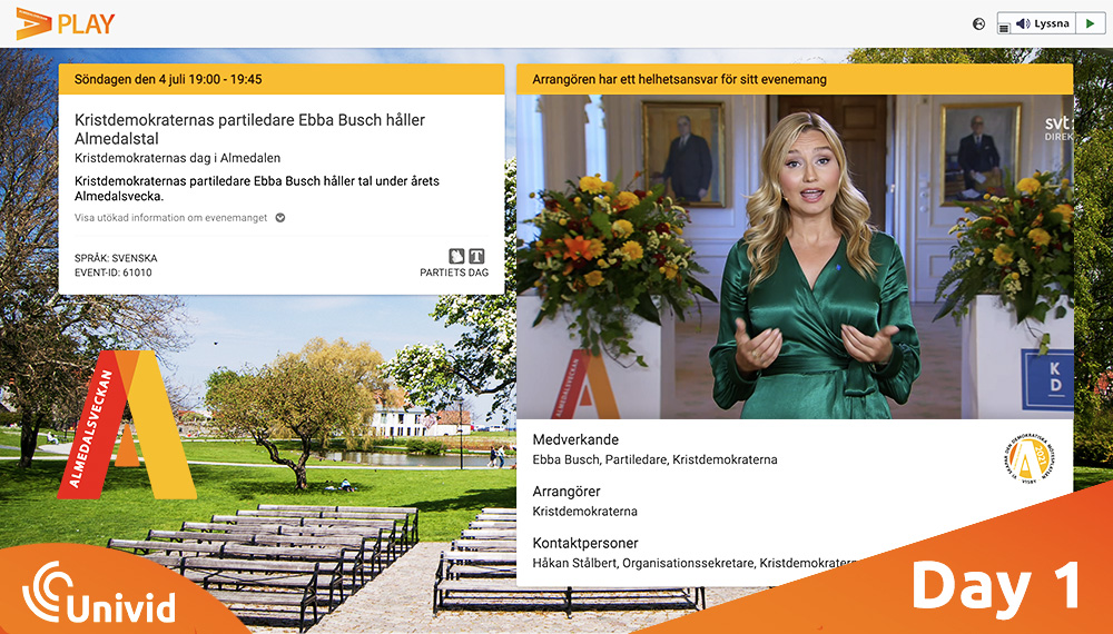 Almedalsveckan was kicked off with a full Sunday of digital events, involving both the Party Leader of KD Ebba Busch, and VP's Nooshi Dadgostar. Many interactive events in style and of different character.